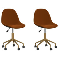 Thumbnail for Esszimmerstühle 2 Stk. Drehbar Braun Samt