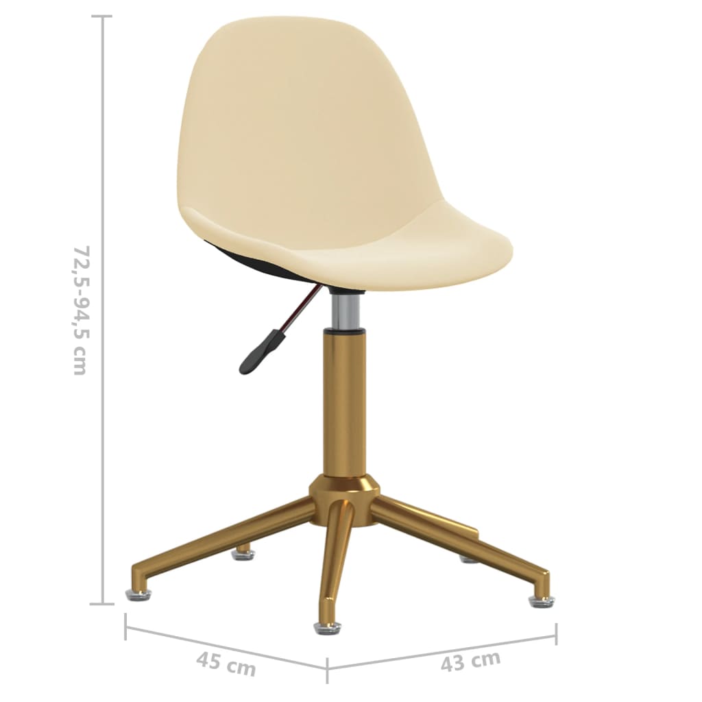 Esszimmerstuhl Drehbar Creme Samt
