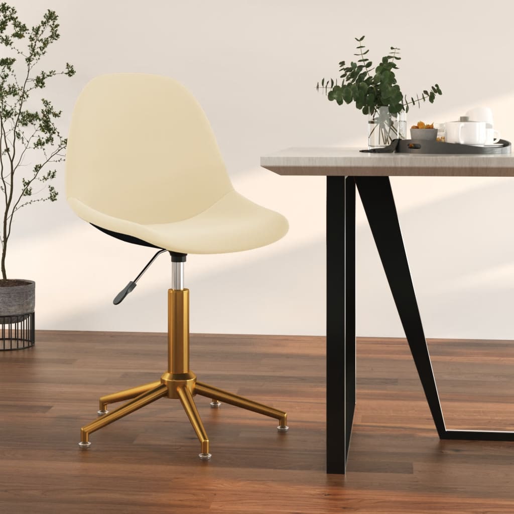 Esszimmerstuhl Drehbar Creme Samt