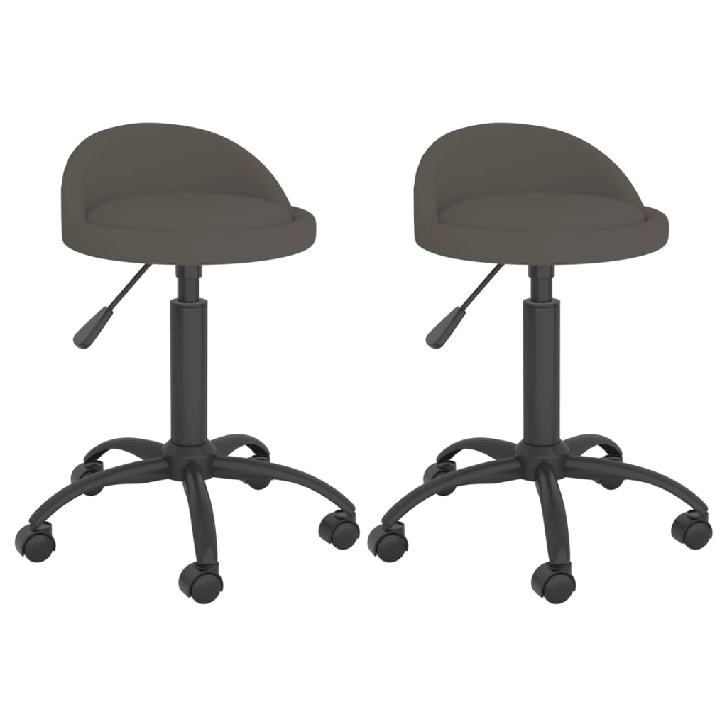 Esszimmerstühle 2 Stk. Drehbar Dunkelgrau Samt