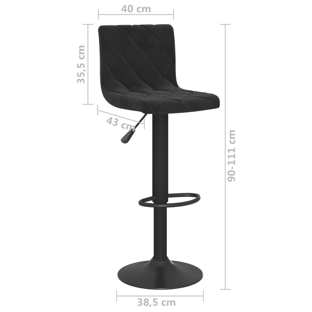 Barhocker Schwarz Samt