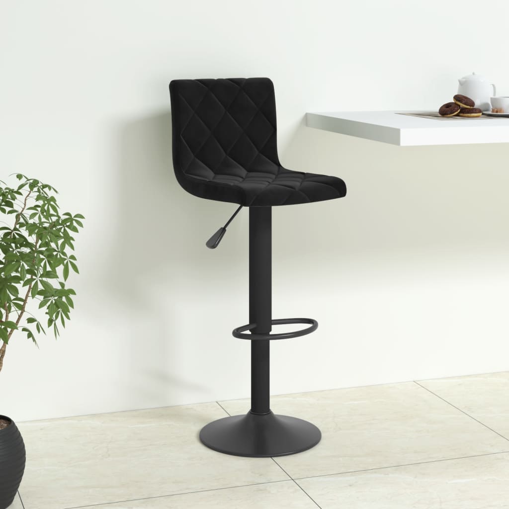 Barhocker Schwarz Samt