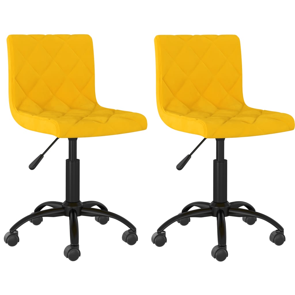 Esszimmerstühle 2 Stk. Drehbar Senfgelb Samt