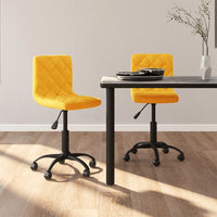 Thumbnail for Esszimmerstühle 2 Stk. Drehbar Senfgelb Samt