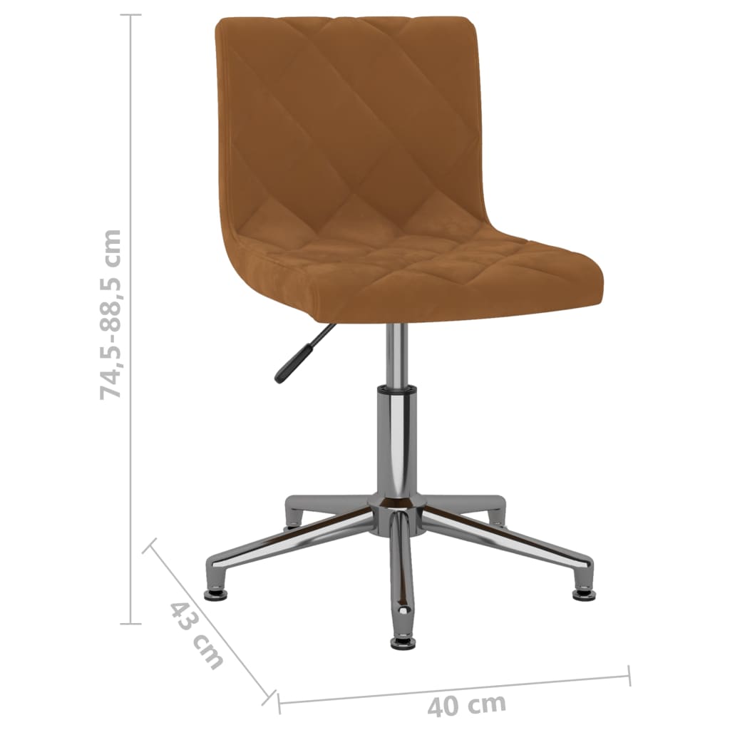 Esszimmerstühle 2 Stk. Drehbar Braun Samt