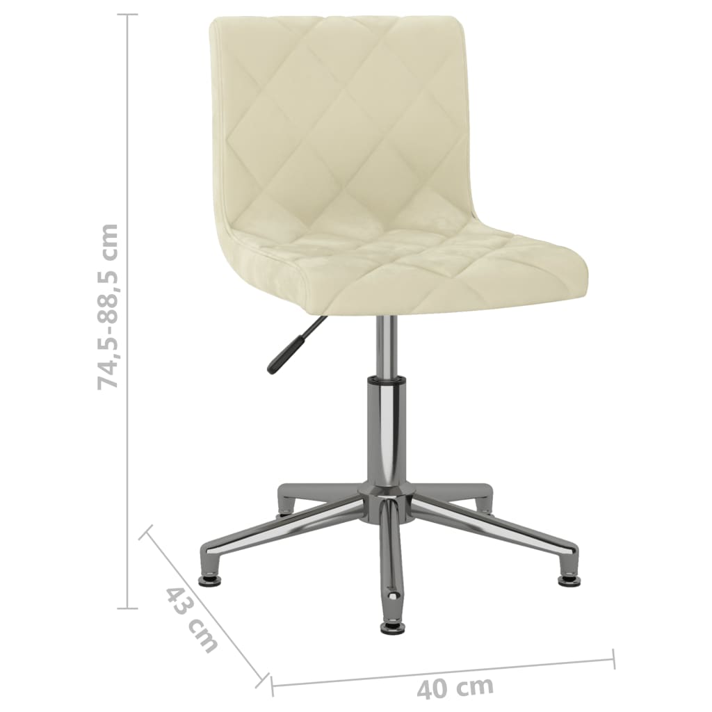 Esszimmerstühle 2 Stk. Drehbar Creme Samt