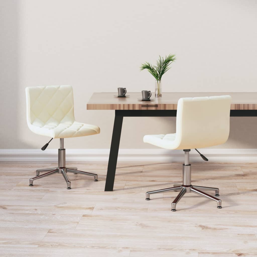 Esszimmerstühle 2 Stk. Drehbar Creme Samt