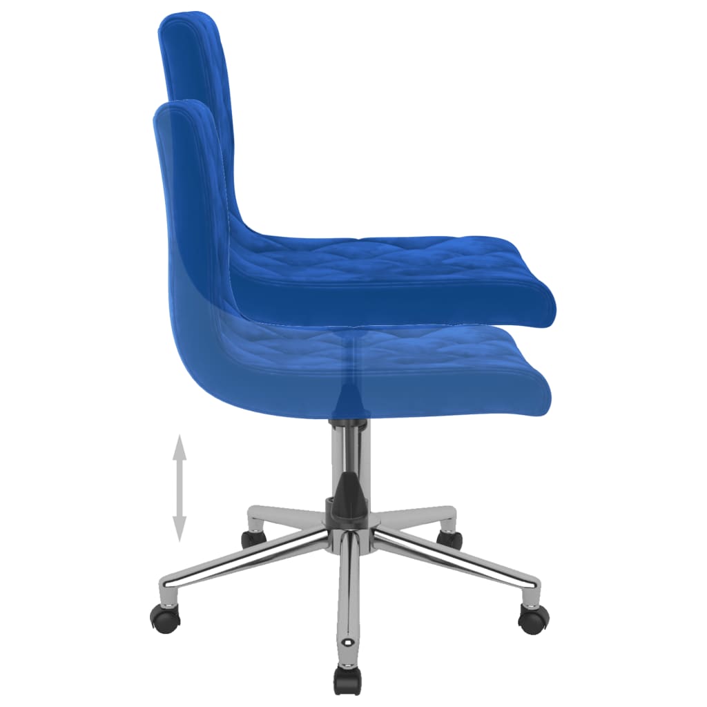 Esszimmerstühle 2 Stk. Drehbar Blau Samt