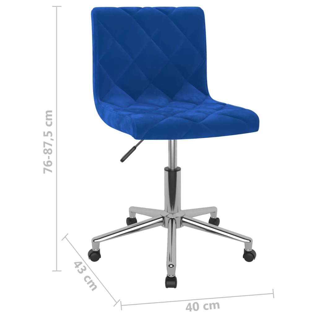 Esszimmerstühle 2 Stk. Drehbar Blau Samt