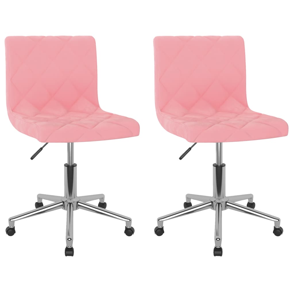 Esszimmerstühle 2 Stk. Drehbar Rosa Samt