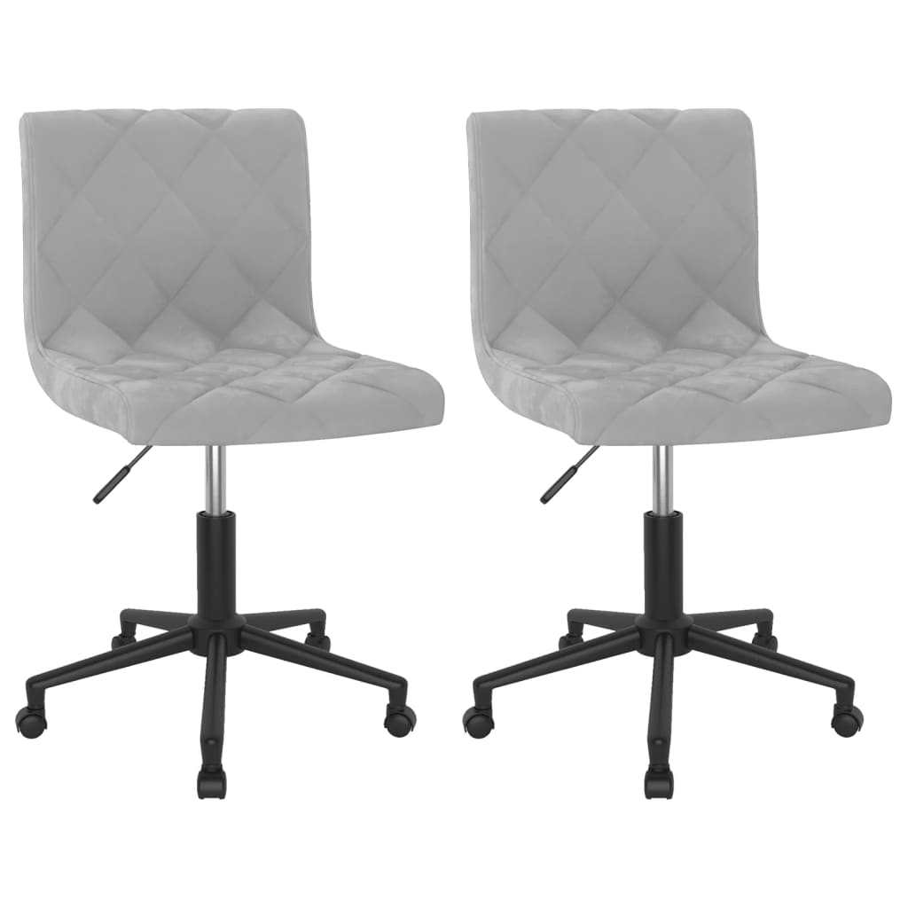 Esszimmerstühle 2 Stk. Drehbar Hellgrau Samt