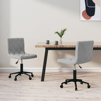 Thumbnail for Esszimmerstühle 2 Stk. Drehbar Hellgrau Samt