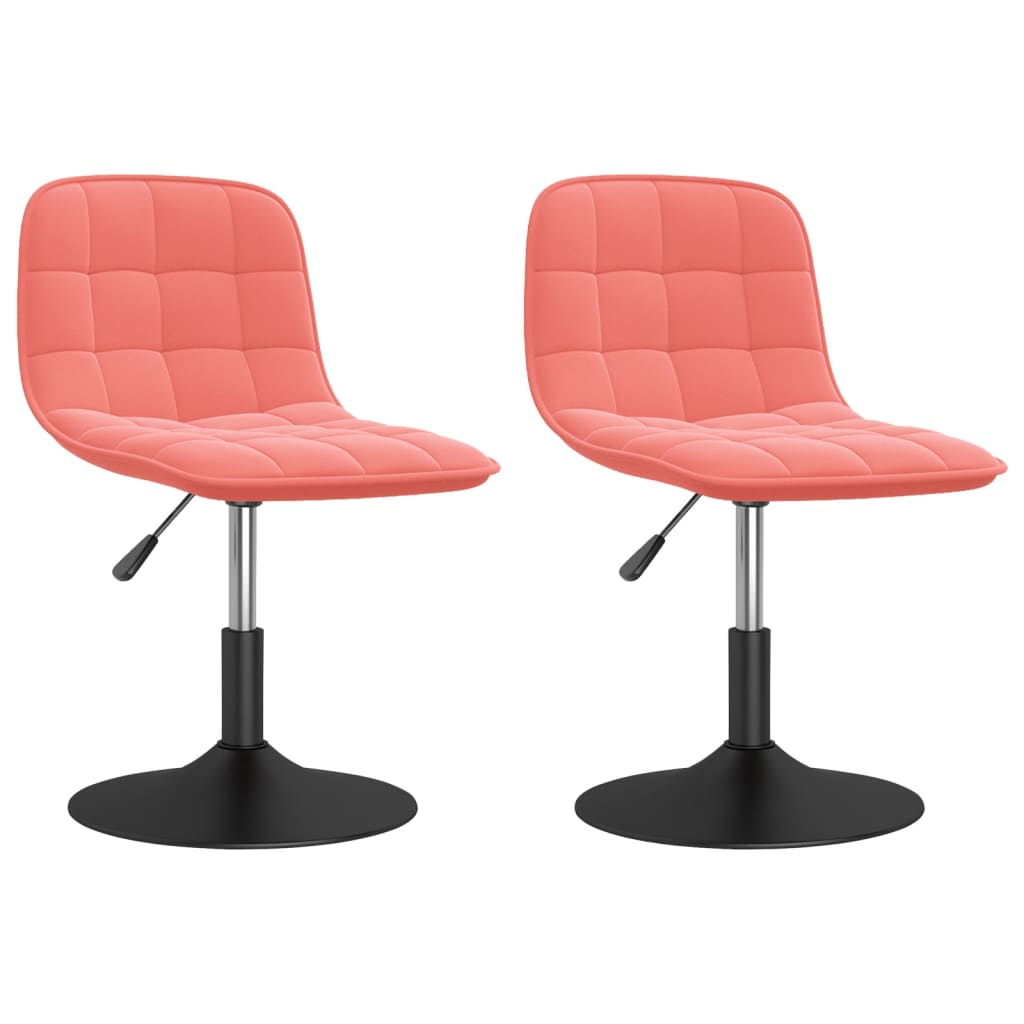 Esszimmerstühle 2 Stk. Drehbar Rosa Samt