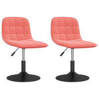 Thumbnail for Esszimmerstühle 2 Stk. Drehbar Rosa Samt