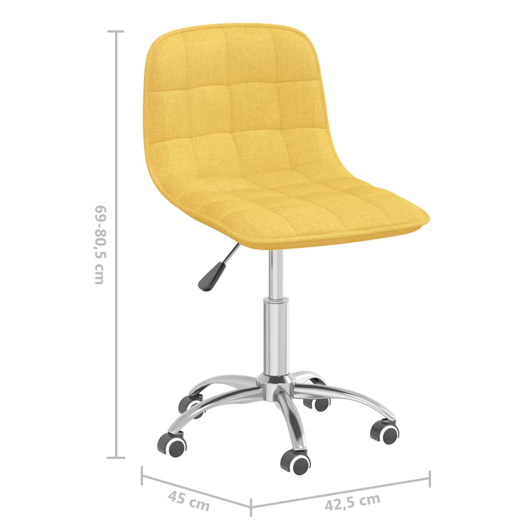 Esszimmerstühle 2 Stk. Drehbar Senfgelb Stoff