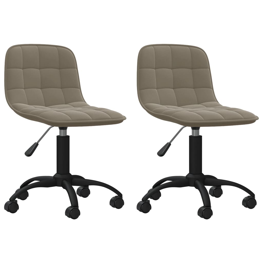 Esszimmerstühle 2 Stk. Drehbar Hellgrau Samt