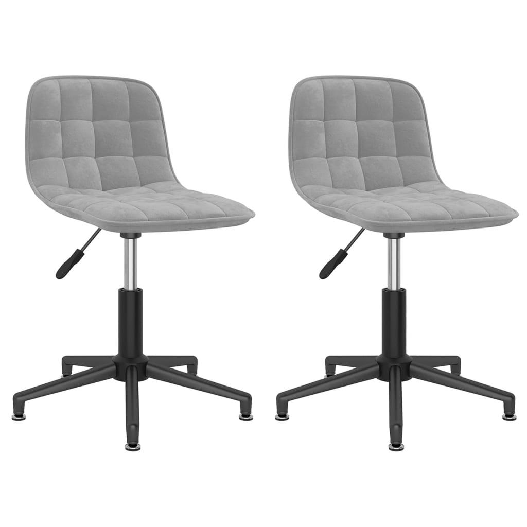 Esszimmerstühle 2 Stk. Drehbar Hellgrau Samt