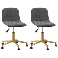 Thumbnail for Esszimmerstühle 2 Stk. Drehbar Dunkelgrau Samt