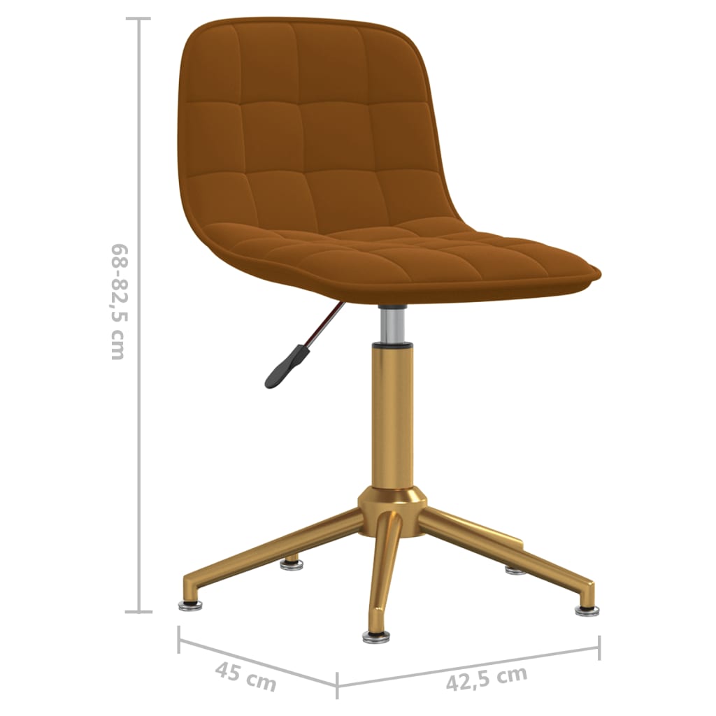 Esszimmerstühle 2 Stk. Drehbar Braun Samt