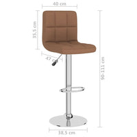 Thumbnail for Barhocker 2 Stk. Braun Stoff
