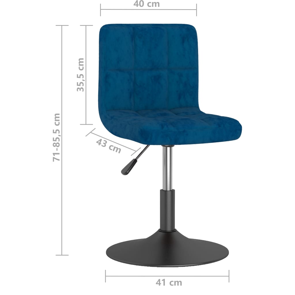 Drehbarer Barhocker Blau Samt