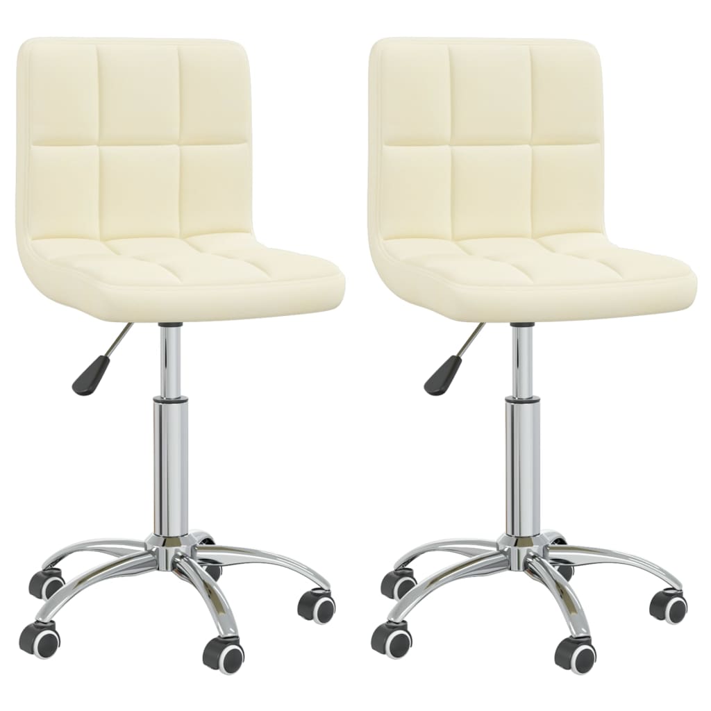 Esszimmerstühle 2 Stk. Drehbar Creme Stoff