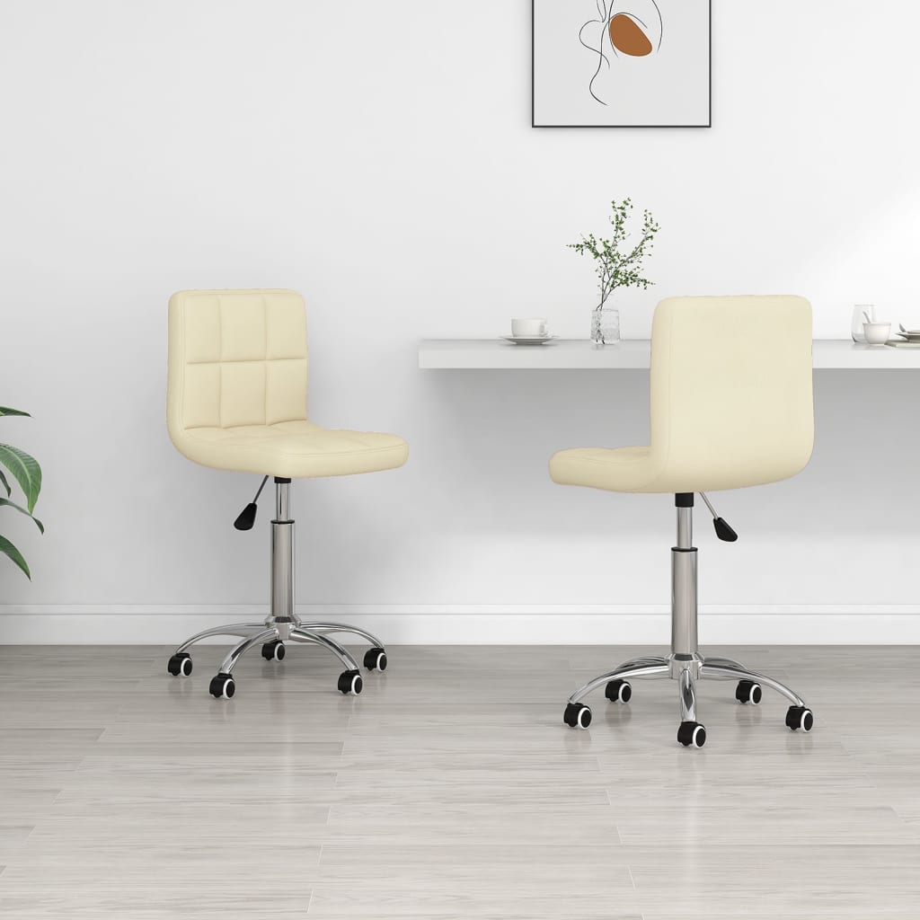 Esszimmerstühle 2 Stk. Drehbar Creme Stoff