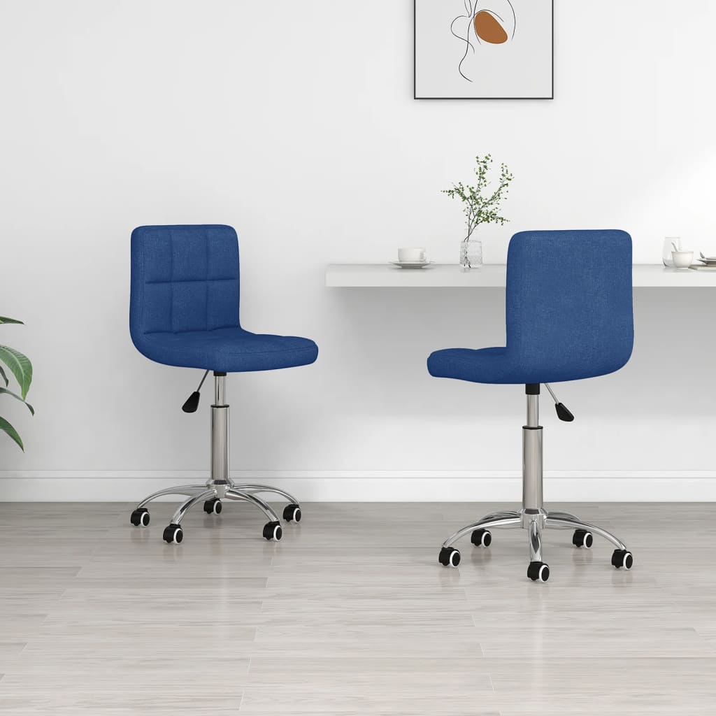 Esszimmerstühle 2 Stk. Drehbar Blau Stoff