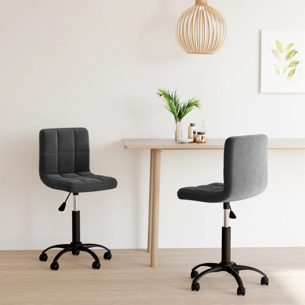 Esszimmerstühle 2 Stk. Drehbar Schwarz Samt