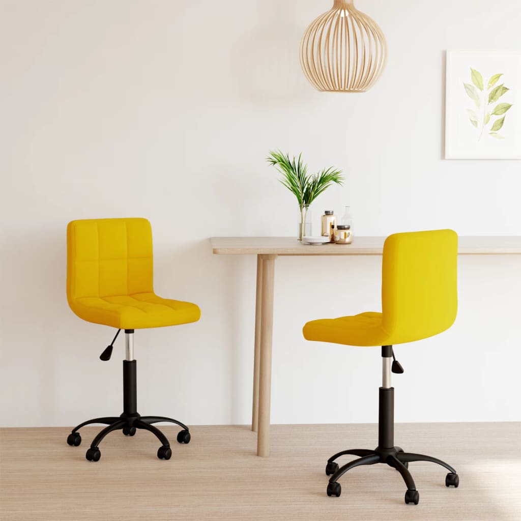 Esszimmerstühle 2 Stk. Drehbar Senfgelb Samt