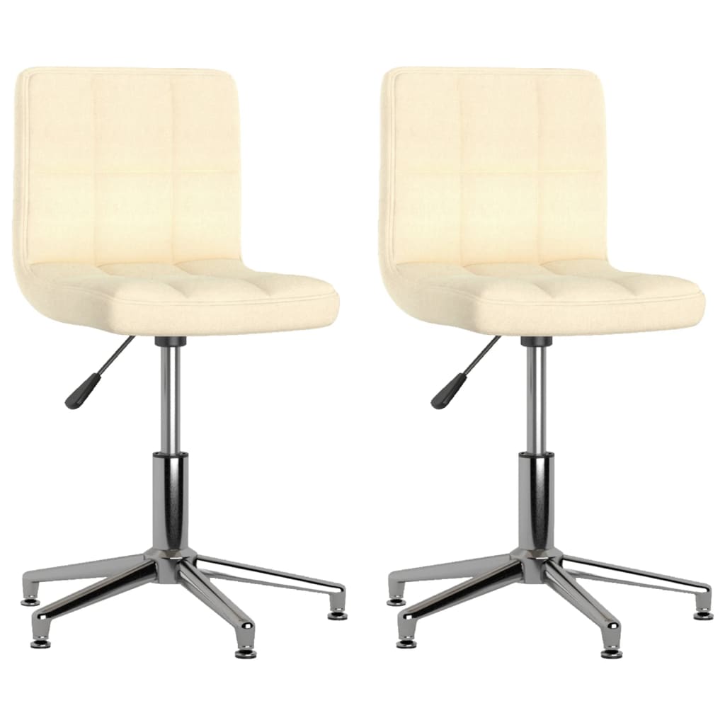 Esszimmerstühle 2 Stk. Drehbar Creme Stoff