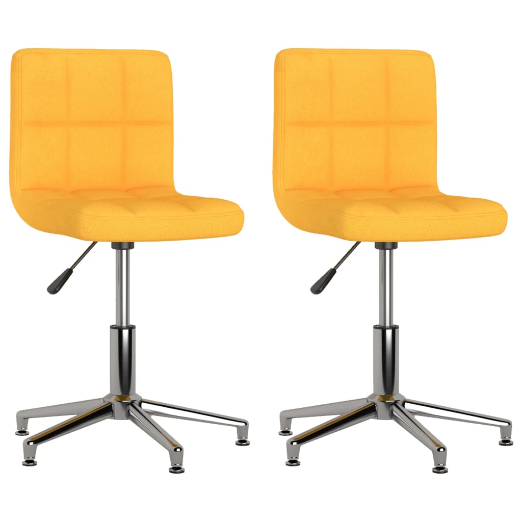 Esszimmerstühle 2 Stk. Drehbar Senfgelb Stoff