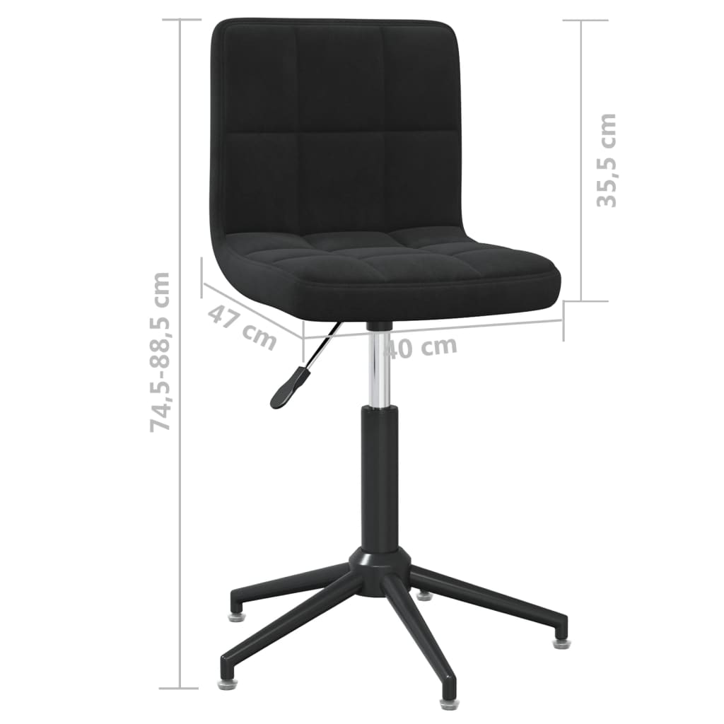 Esszimmerstühle 2 Stk. Drehbar Schwarz Samt