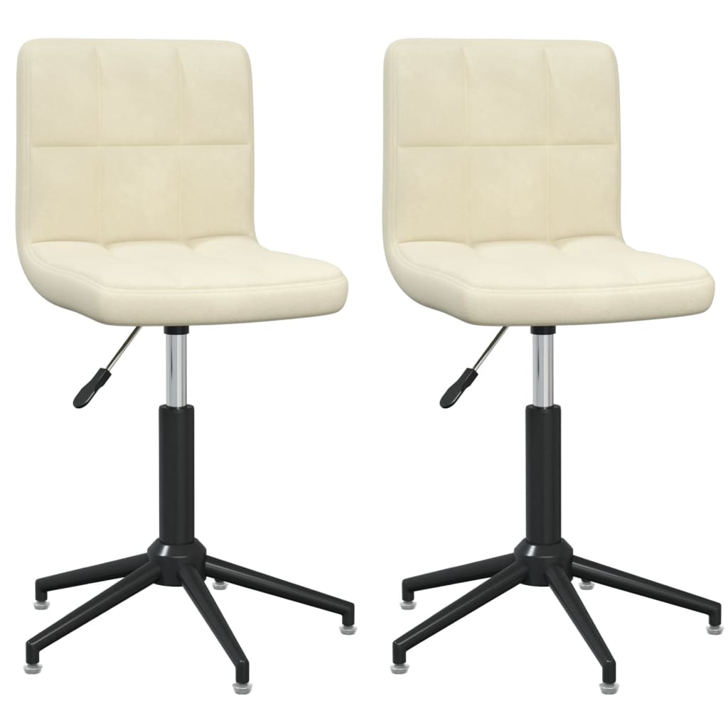 Esszimmerstühle 2 Stk. Drehbar Creme Samt
