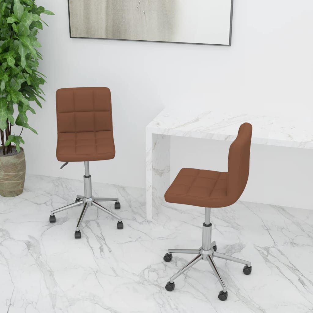 Esszimmerstühle 2 Stk. Drehbar Braun Stoff