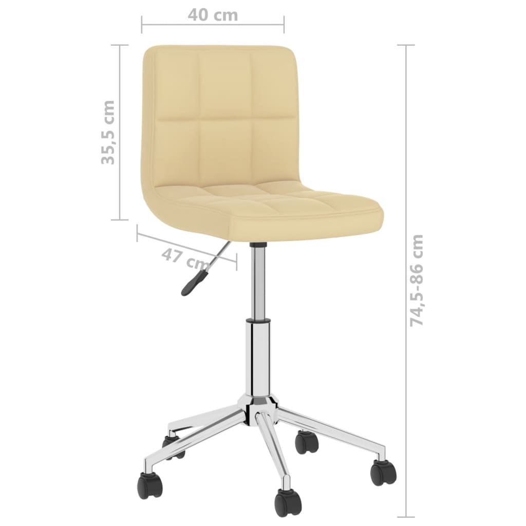 Esszimmerstühle 2 Stk. Drehbar Creme Kunstleder