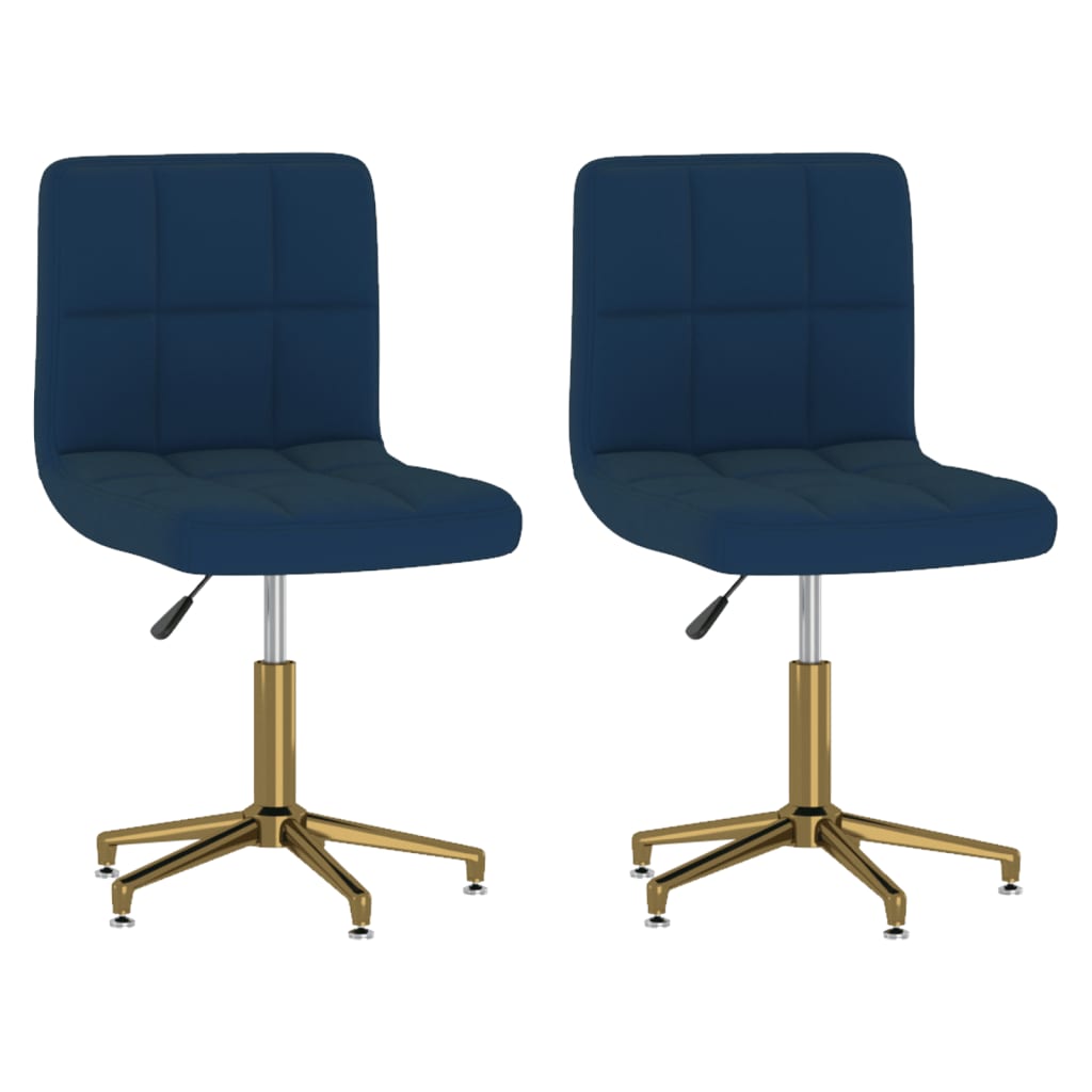 Esszimmerstühle 2 Stk. Drehbar Blau Samt