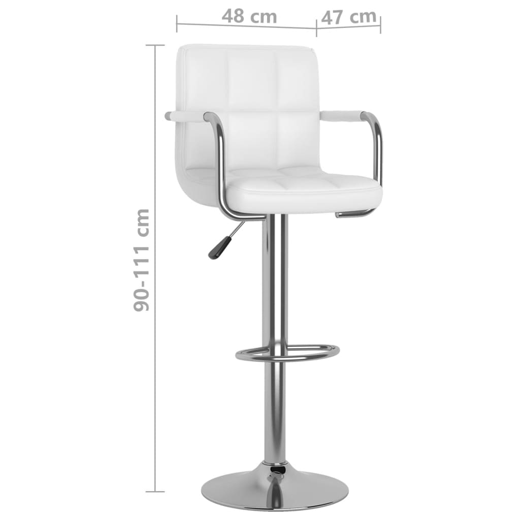 Barhocker 2 Stk. Weiß Kunstleder