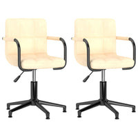 Thumbnail for Esszimmerstühle 2 Stk. Drehbar Creme Samt