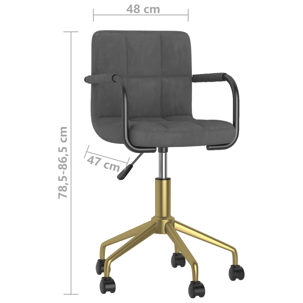 Esszimmerstuhl Drehbar Dunkelgrau Samt