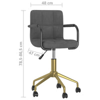 Thumbnail for Esszimmerstuhl Drehbar Dunkelgrau Samt