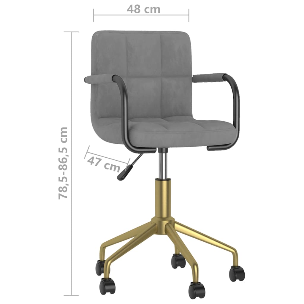 Esszimmerstühle 2 Stk. Drehbar Hellgrau Samt