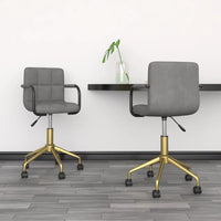 Thumbnail for Esszimmerstühle 2 Stk. Drehbar Hellgrau Samt