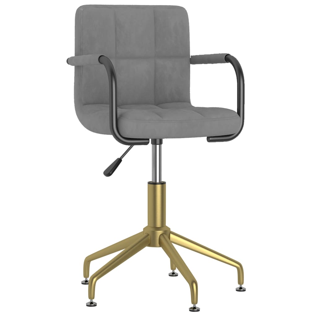 Esszimmerstuhl Drehbar Hellgrau Samt