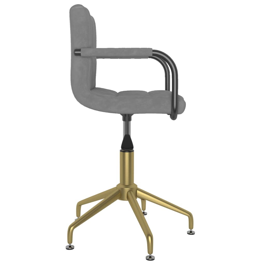 Esszimmerstuhl Drehbar Hellgrau Samt