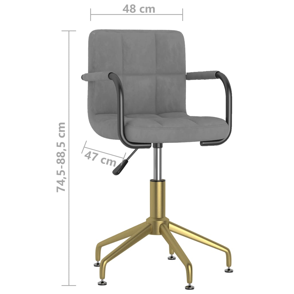 Esszimmerstuhl Drehbar Hellgrau Samt