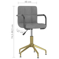 Thumbnail for Esszimmerstuhl Drehbar Hellgrau Samt