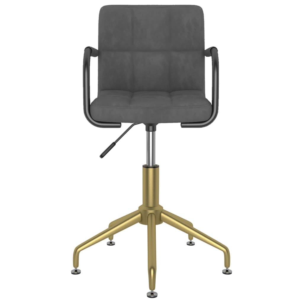 Esszimmerstuhl Drehbar Dunkelgrau Samt