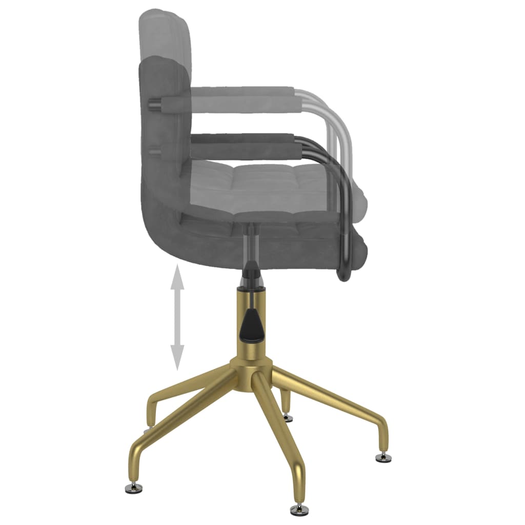 Esszimmerstuhl Drehbar Dunkelgrau Samt