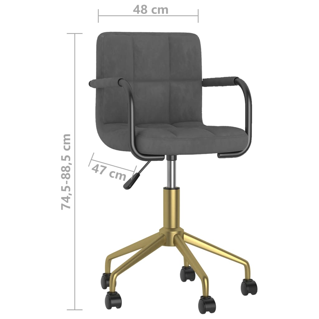 Esszimmerstuhl Drehbar Dunkelgrau Samt